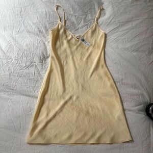 Aritzia Wilfred Only Slip Dress Mini Butter Yellow XXS 2XS NWT